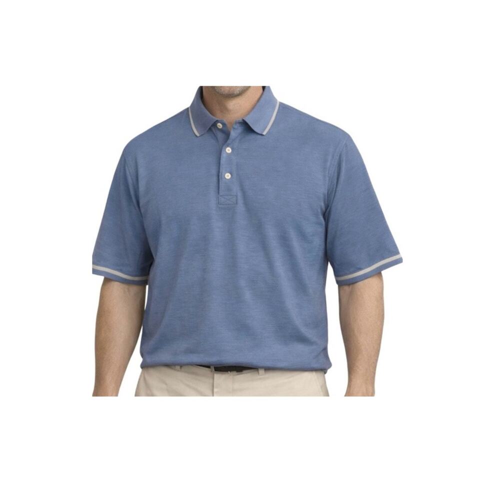 GH Bass Polo Shirt Mens Size L Blue Short Sleeve 100% Cotton Nature Classic Prep